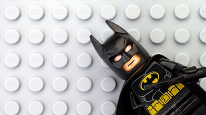Lego Batman on gray baseplate