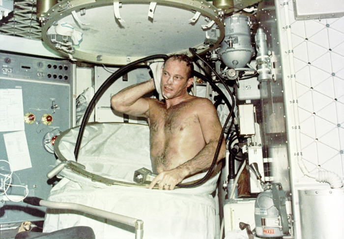 showers inside the space station