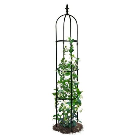 Skypatio 64.2''h Garden Obelisk Trellis,coated Metal Tower Trellis Stand for Climbing Plants,black