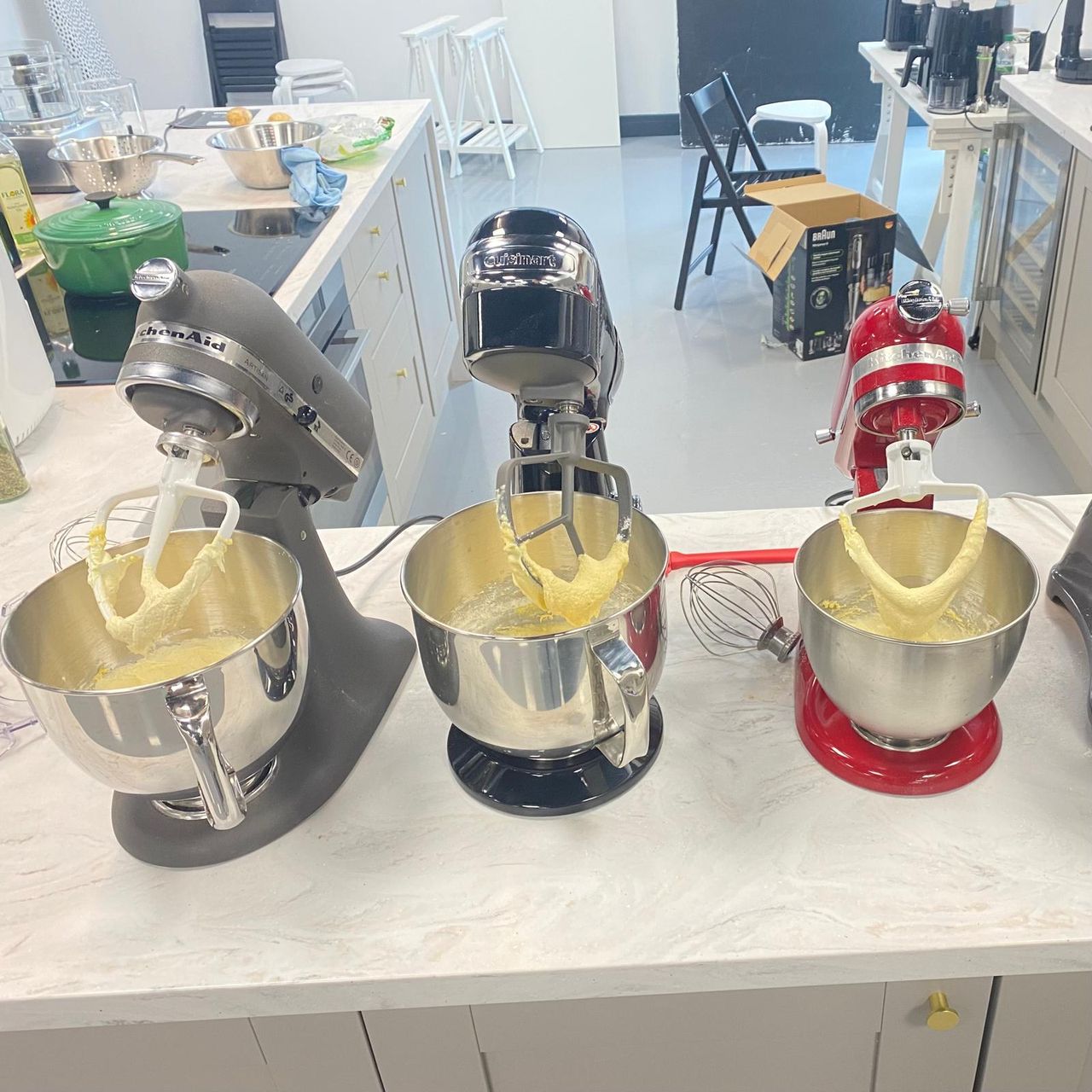 testing stand mixers in the test kitchen