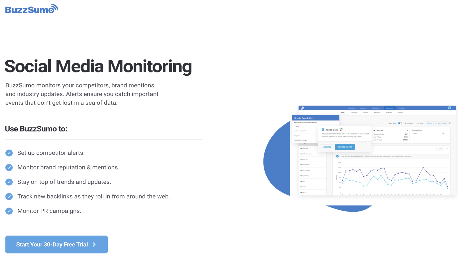 Website screenshot of BuzzSumo (November, 2025)