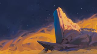 Pride Rock artwork from Into the Inklands, a Disney Lorcana expansion