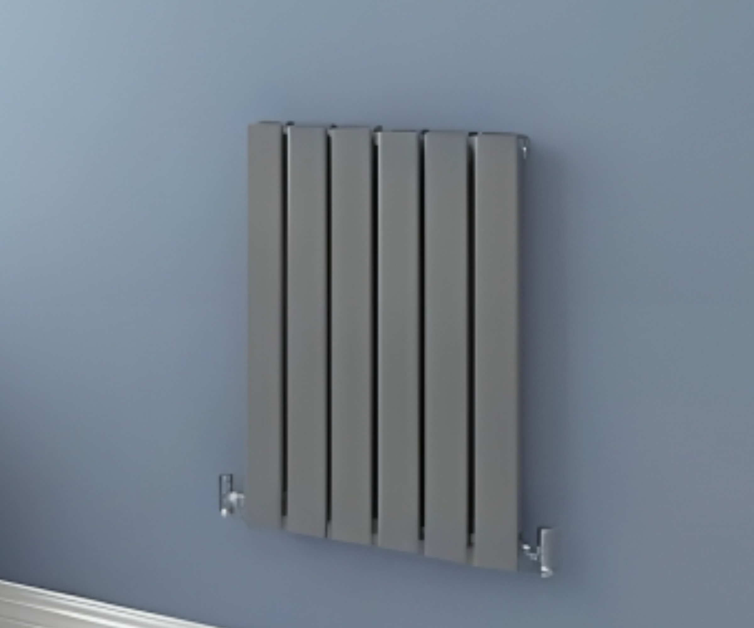 Acezanble Vertical Flat Panel Radiator on a blue wall