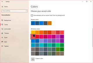 Windows Colors option