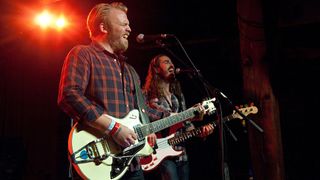 Joey Landreth and Dave Landreth of Brothers Landreth perform at Mercy Lounge on September 19, 2014 in Nashville, Tennessee.
