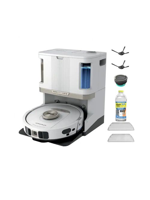 Shark - Powerdetect 2-In-1 Robot Vacuum and Mop With Nevertouch Pro Base - White