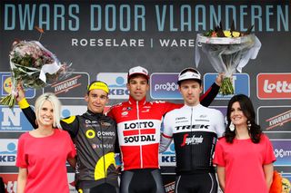 Dwars door Vlaanderen 2016 podium. Photo: Graham Watson