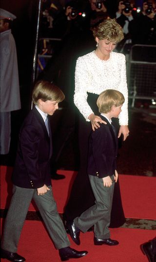 Princess Diana with sons Prince William and Prince Harry in 1992