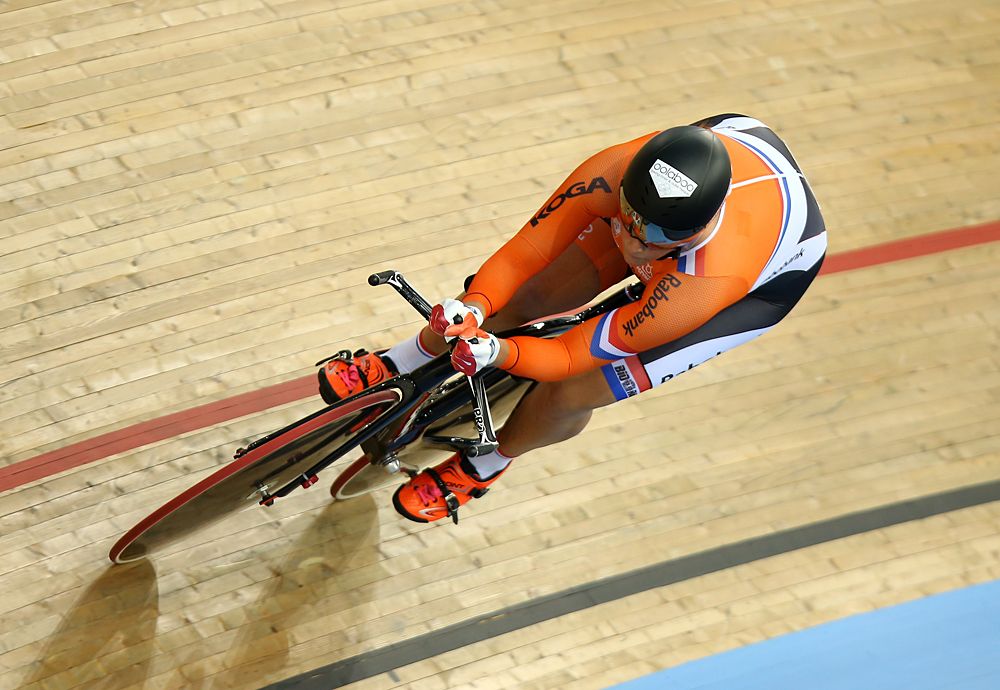 Elis Ligtlee of Holland rides in the Women's 500m Time Trial Final