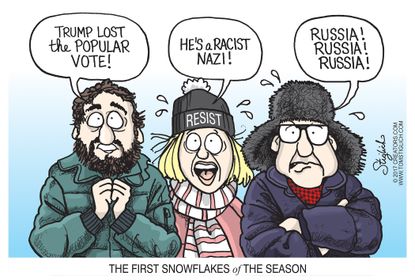 Political cartoon U.S. liberal snowflakes