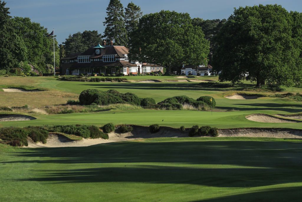 The 17th green and 18th hole beyond at Sunningdale Old