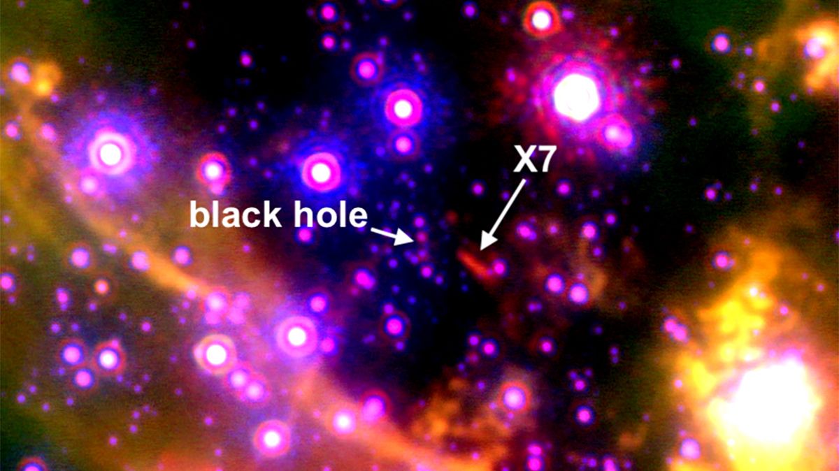 An image of the distant blob, X7, circling our Milky Way&#039;s supermassive black hole.