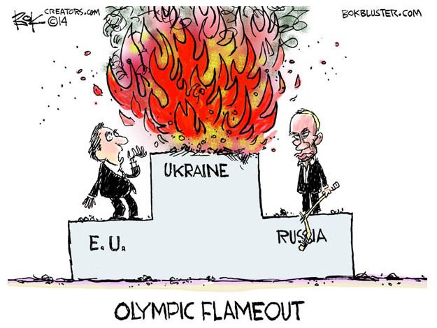 Political cartoon Ukraine protests