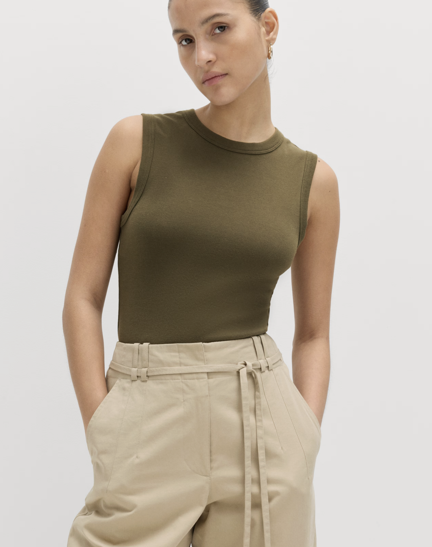 M&amp;amp;S, Cotton Rich Premium Slim Fit Tank Top