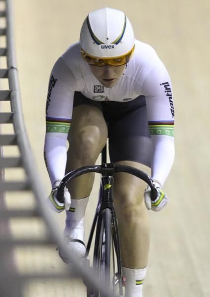 Anna Meares (Aus) ready to rock in the 200m tt sprint qualifying round