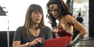 Patty Jenkins with Gal Gadot on the Wonder Woman 1984 set