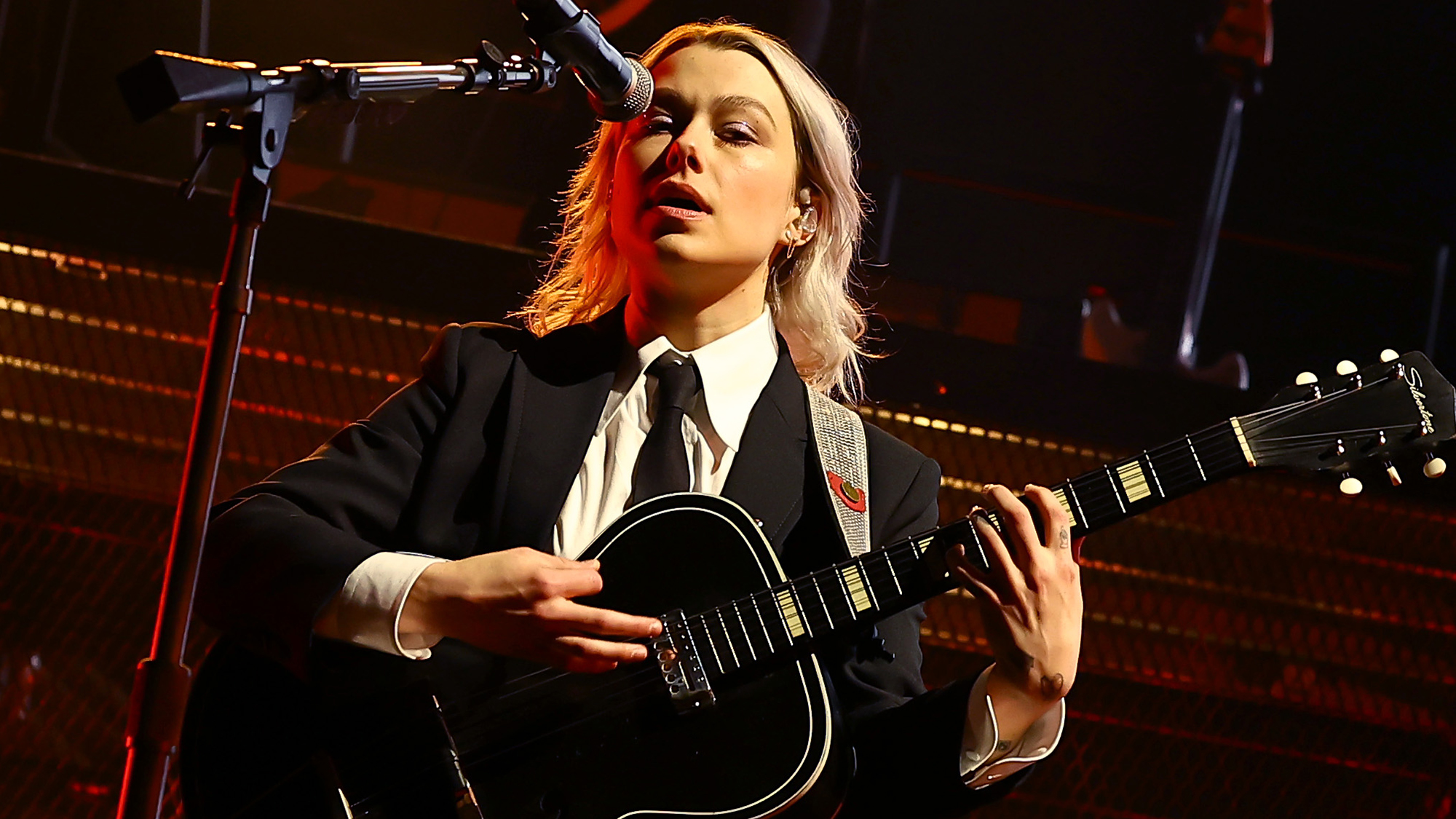 Phoebe Bridgers of Boygenius performs at the Outdoor Theatre during the 2023 Coachella Valley Music and Arts Festival on April 15, 2023 in Indio, California.
