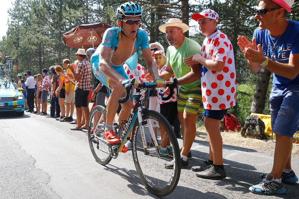 Andriy Grivko (Astana) climbs during stage 14.