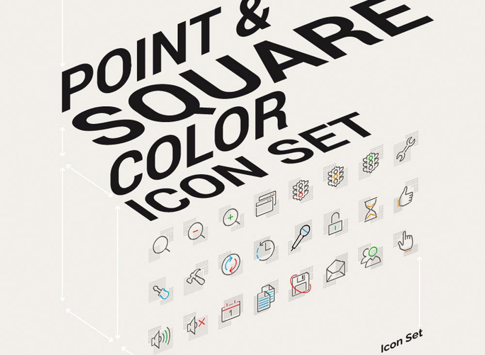 Free icons: point and square colour