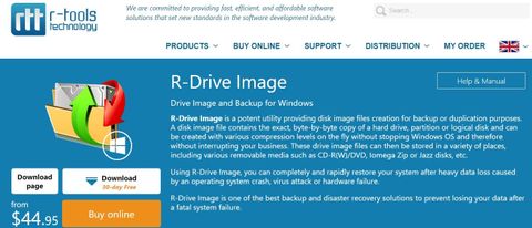 Website screenshot for R-Drive Image