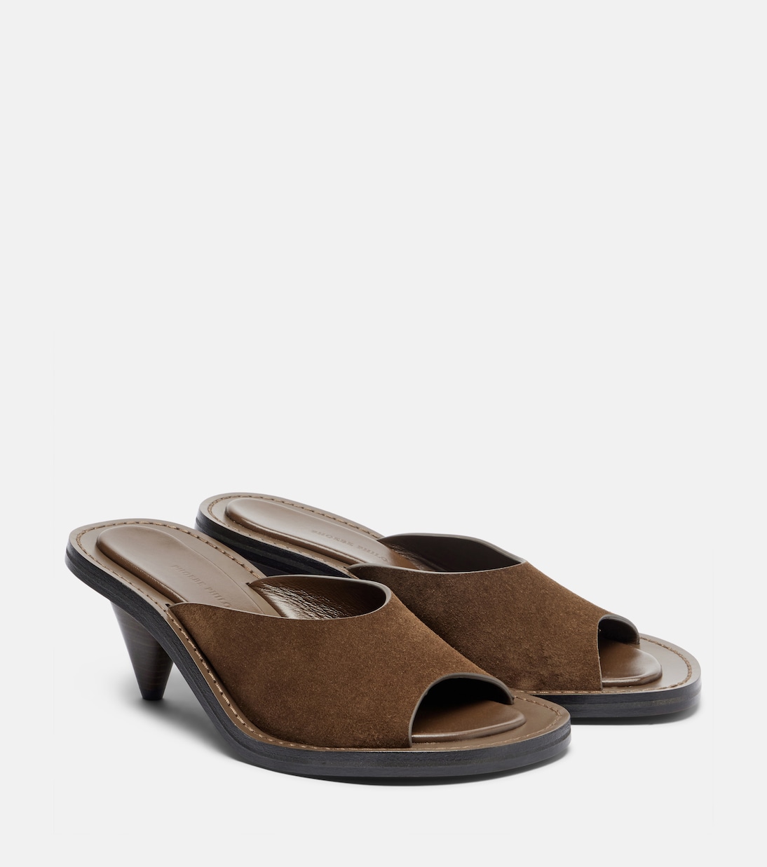 Suede Mules in Brown - Phoebe Philo