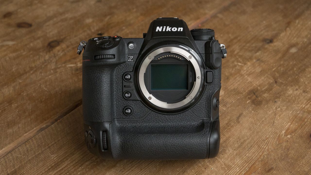 The Nikon Z9 camera on a wooden table
