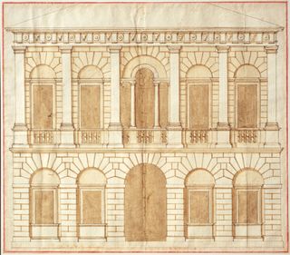 elevation of a palace facade, by Andrea Palladio, early 1540s