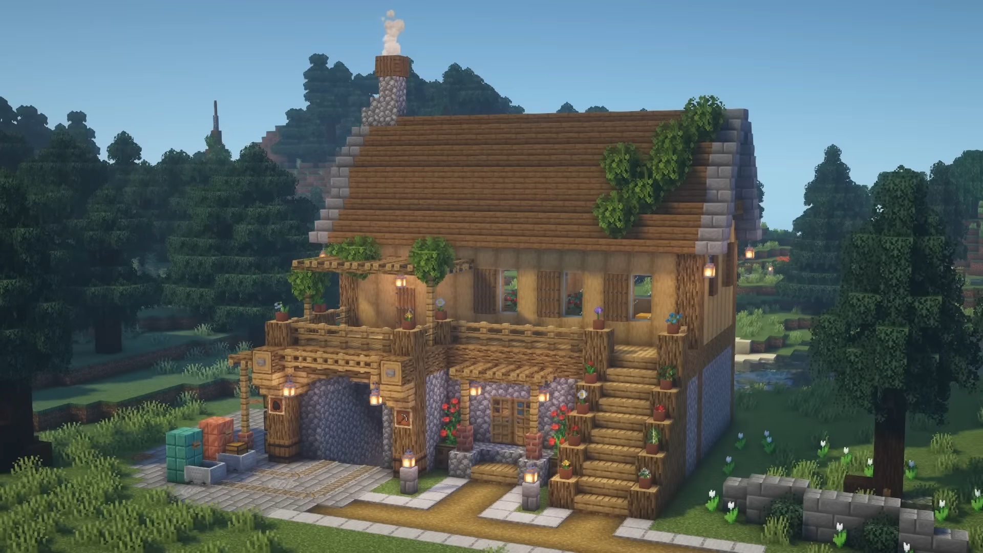 minecraft wood house