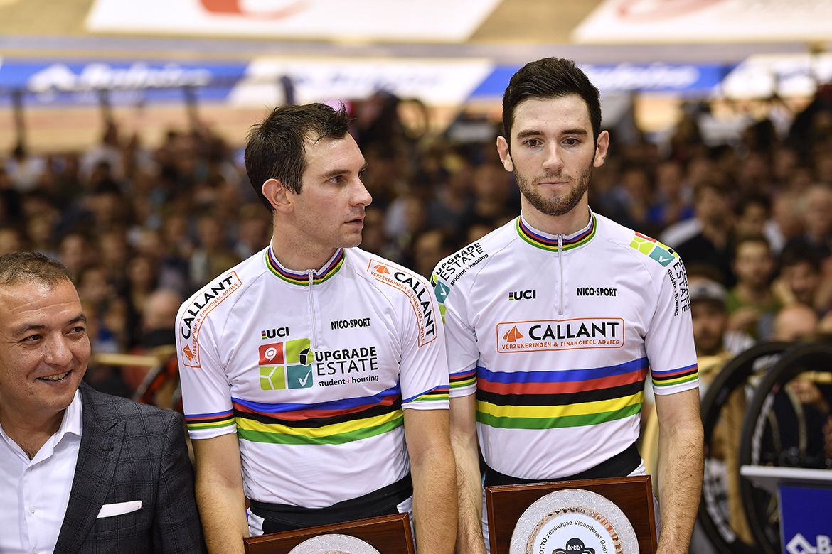 Madison world champions Morgan Kneisky and Benjamin Thomas had to settle for second in Gent