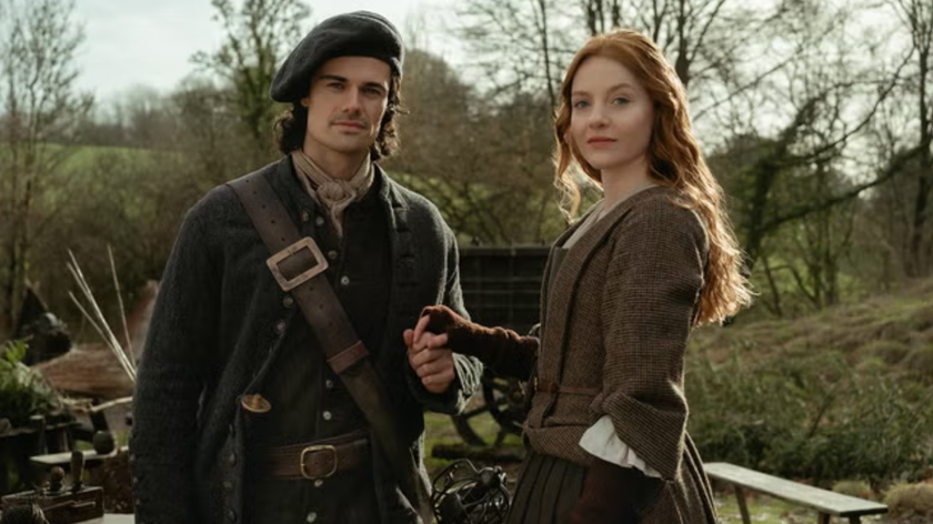 Ellen MacKenzie (played by Harriet Slater) and Brian Fraser (Jamie Roy) in &quot;Outlander&quot; prequel, &quot;Outlander: Blood of My Blood&quot;