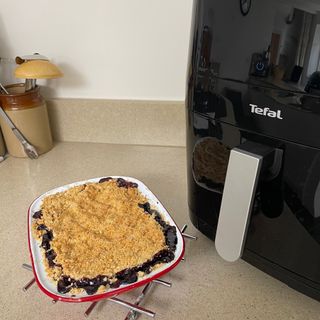 Image of Tefal air fryer used to make crumble in dish
