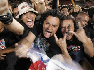 Iron Maiden fans at at Alejandro Morera Soto Stadium in Alajuela, Costa Rica