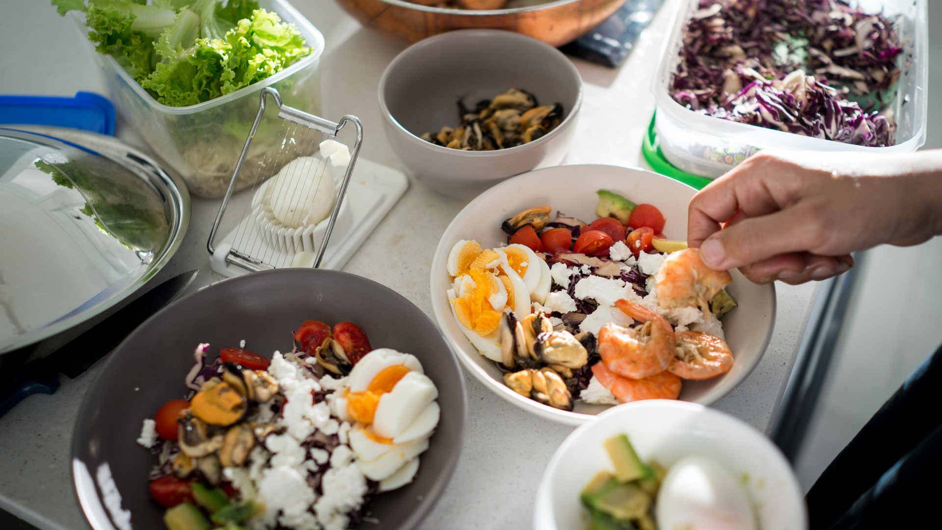 preparación de comida para personas con una dieta baja en carbohidratos