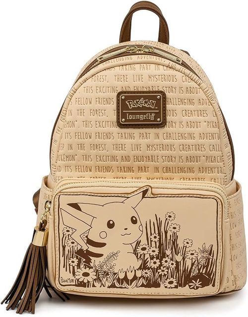 Sepia Pikachu Double Strap Shoulder Bag