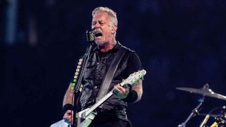 Metallica’s James Hetfield singing onstage