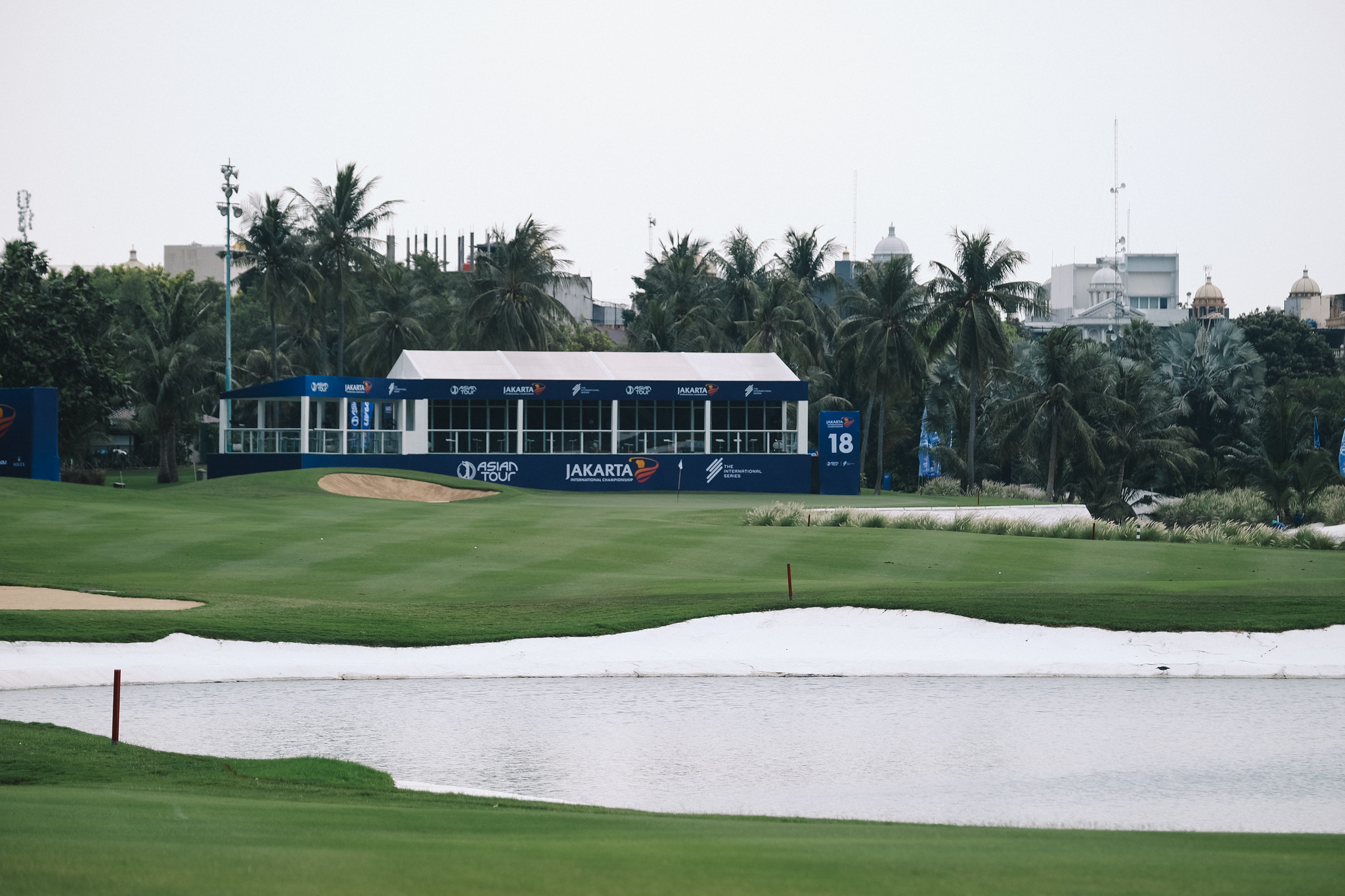 The 18th hole at Damai Indah Golf