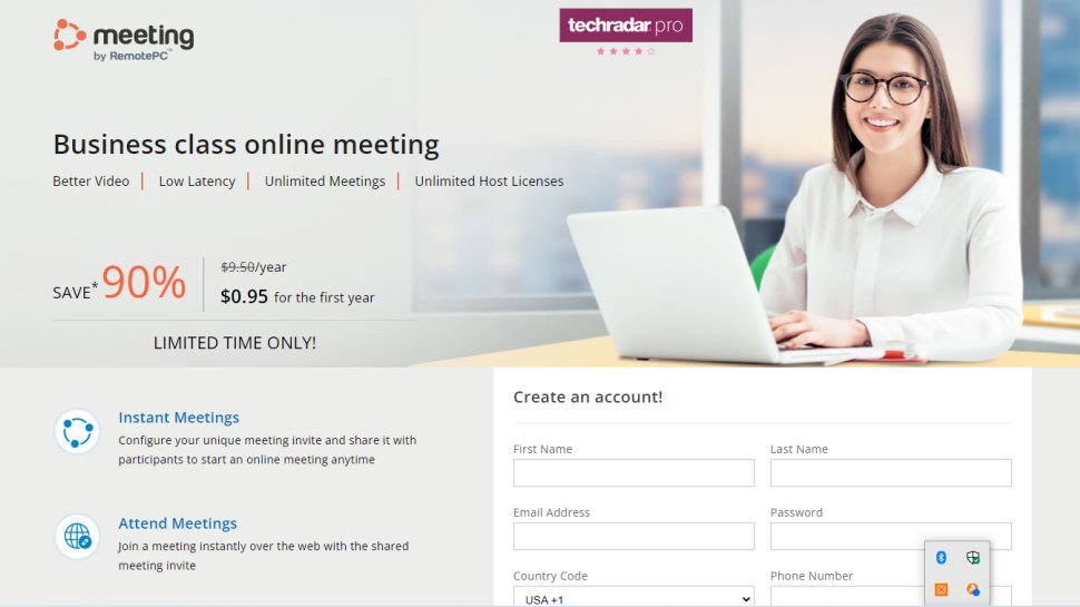 RemotePC Meeting -sovelluksen verkkosivujen kuvakaappaus