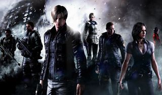 Resident Evil 6 the cast stands in front of massive destruction