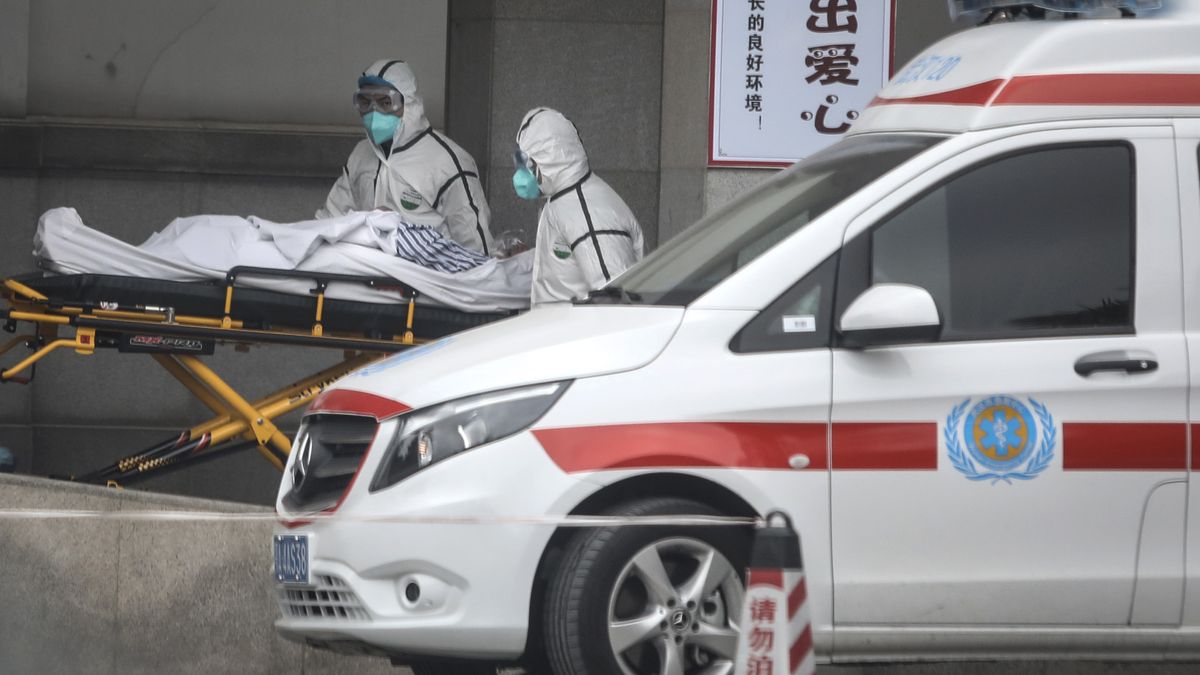 Medical staff transfer patients to Jin Yintan hospital on Jan. 17, 2020, in Wuhan, China, where an outbreak of a new coronavirus has sickened hundreds of people.