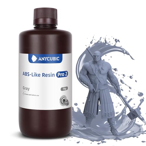 Anycubic Abs-Like Resin Pro 2, Upgraded 8k 3d Printer Resin With Enhanced Strength and Toughness, High Precision, Low Odor, Wide Compatibility for All Lcd Resin 3d Printers (grey, 1kg)