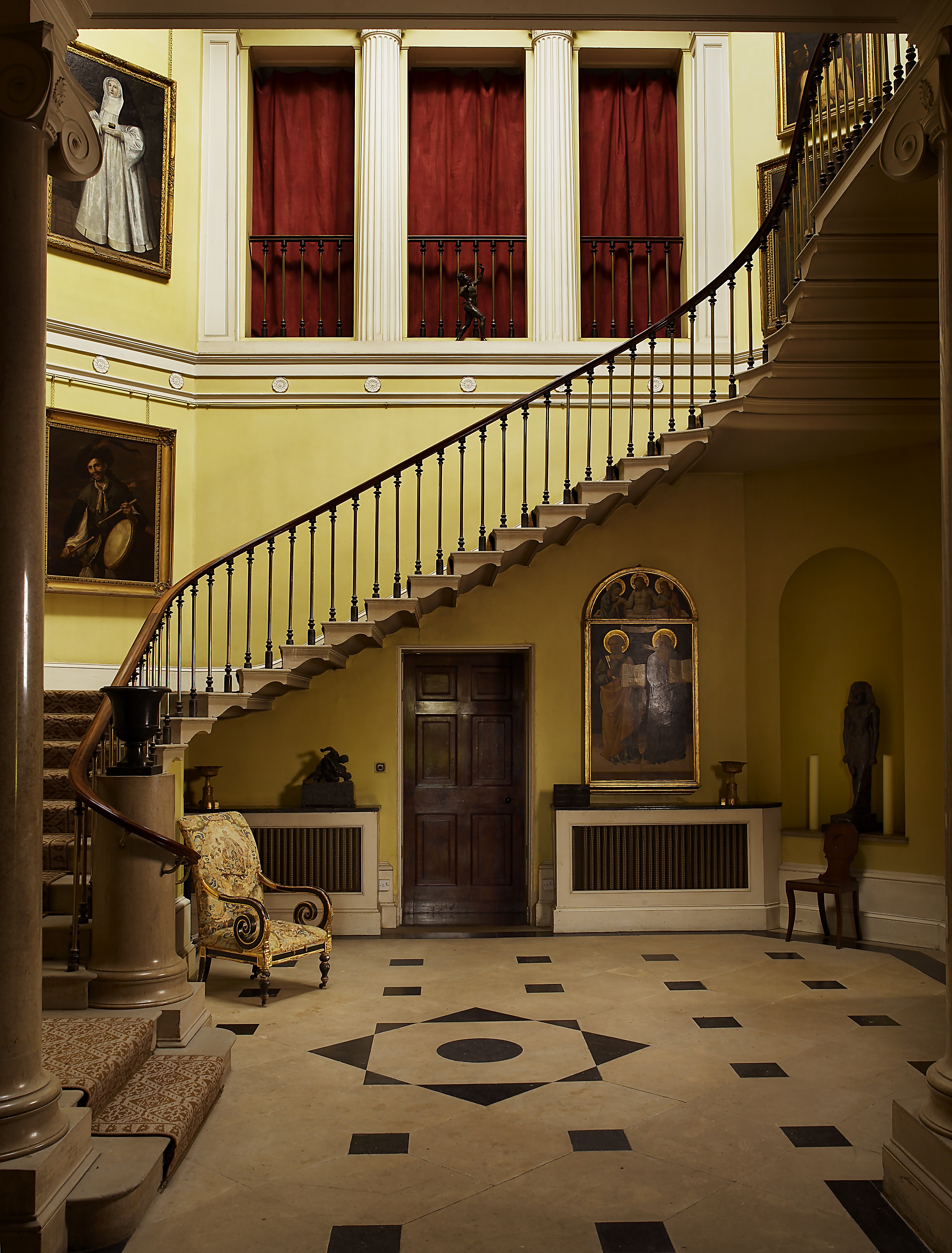 Stately homes often have interesting staircases - this is a Regency period hallway at Oakley Park