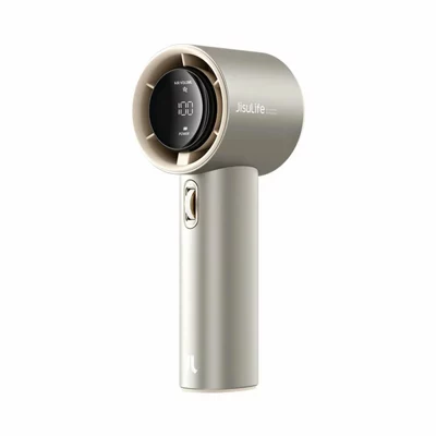 Jisulife Pro1 S Handheld Fan, 100 Speed Settings, 9m/s Powerful Airflow, Led Display, Up to 40 Hours Runtime, Fast Charging, Brown