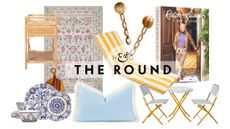 Amazon Prime Day decor deals, spanning rattan storage furniture, patterned outdoor dinnerware, patio cushions, spiral salad servers, a Ralph Lauren coffee book, and Parisian-inspired bistro set