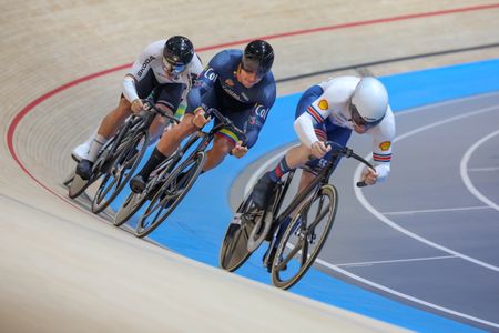 Harry Ledingham-Horn in the keirin at the Track World Championships in Denmark 2024