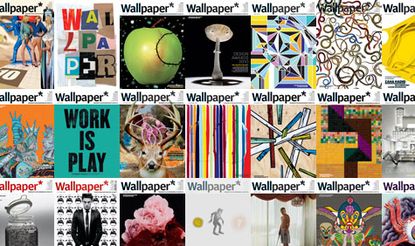 Image of a selection of Wallpaper magazine covers over the ages