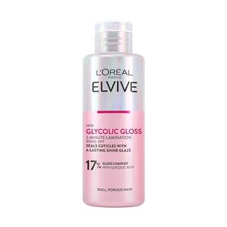 L'oreal Paris Elvive Glycolic Gloss Lamination Rinse-Off Treatment, With Gloss Complex and Glycolic Acid, Fills and Seals Hair Fibres, for Long-Lasting Smooth & Shiny Hair, Ideal for Dull Hair, 200ml