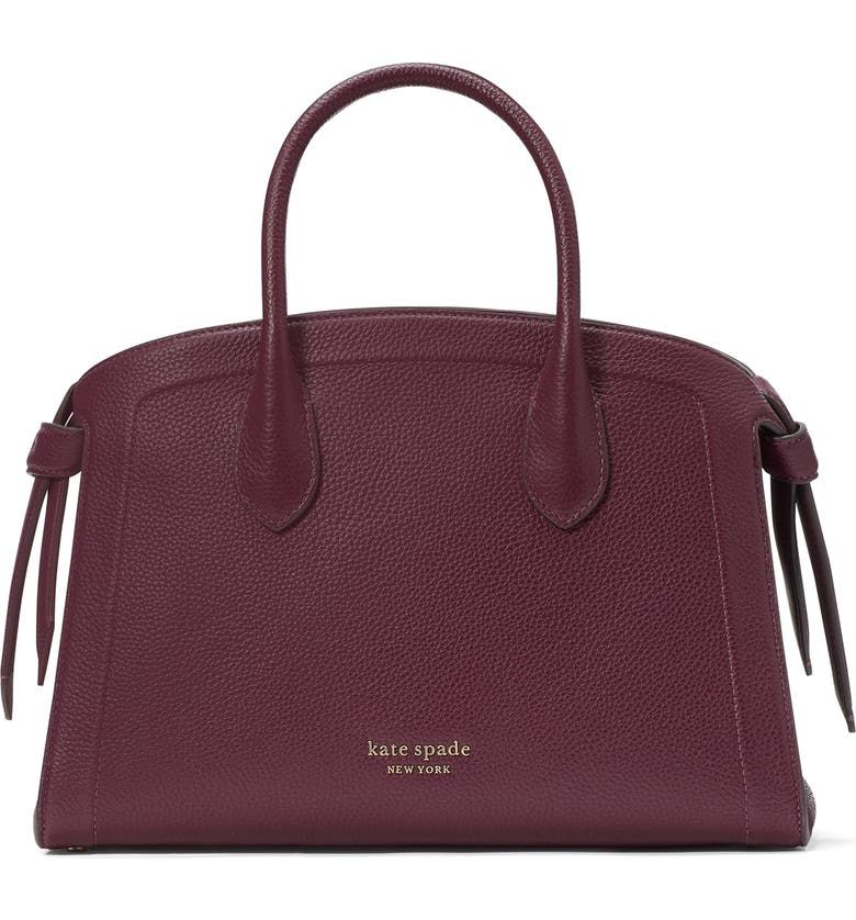 medium knott pebbled leather satchel