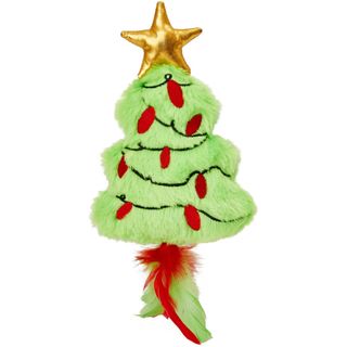 Frisco Holiday Christmas Tree Plush Kicker Cat Toy with Catnip