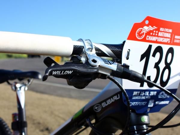 You know you're big time when SRAM includes your name under the clearcoat on your brake levers.