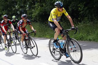Chris Froome in action during Stage 6 of the 2016 Dauphine Libere